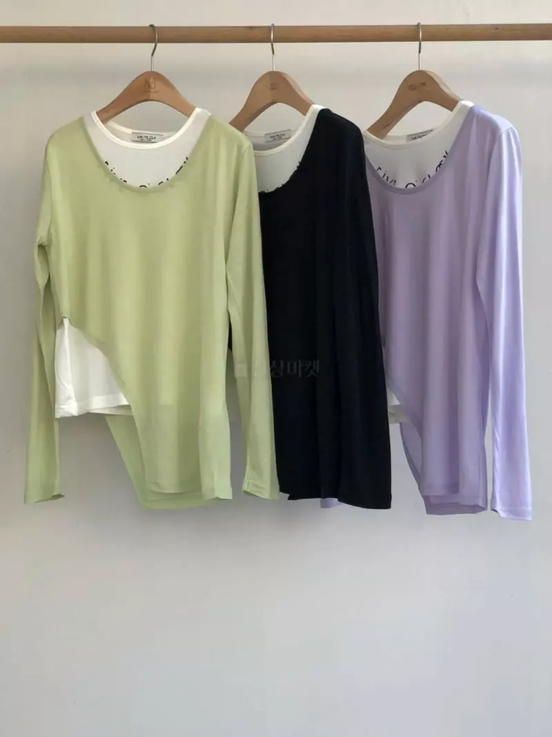 Matilda - Korean Women Fashion - #womensfashion - Layered Tee - 4