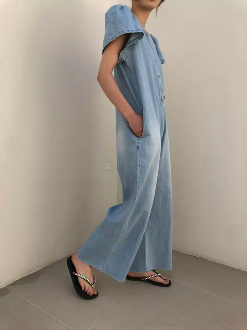 Matilda - Korean Women Fashion - #momslook - Denim Bodysuit
