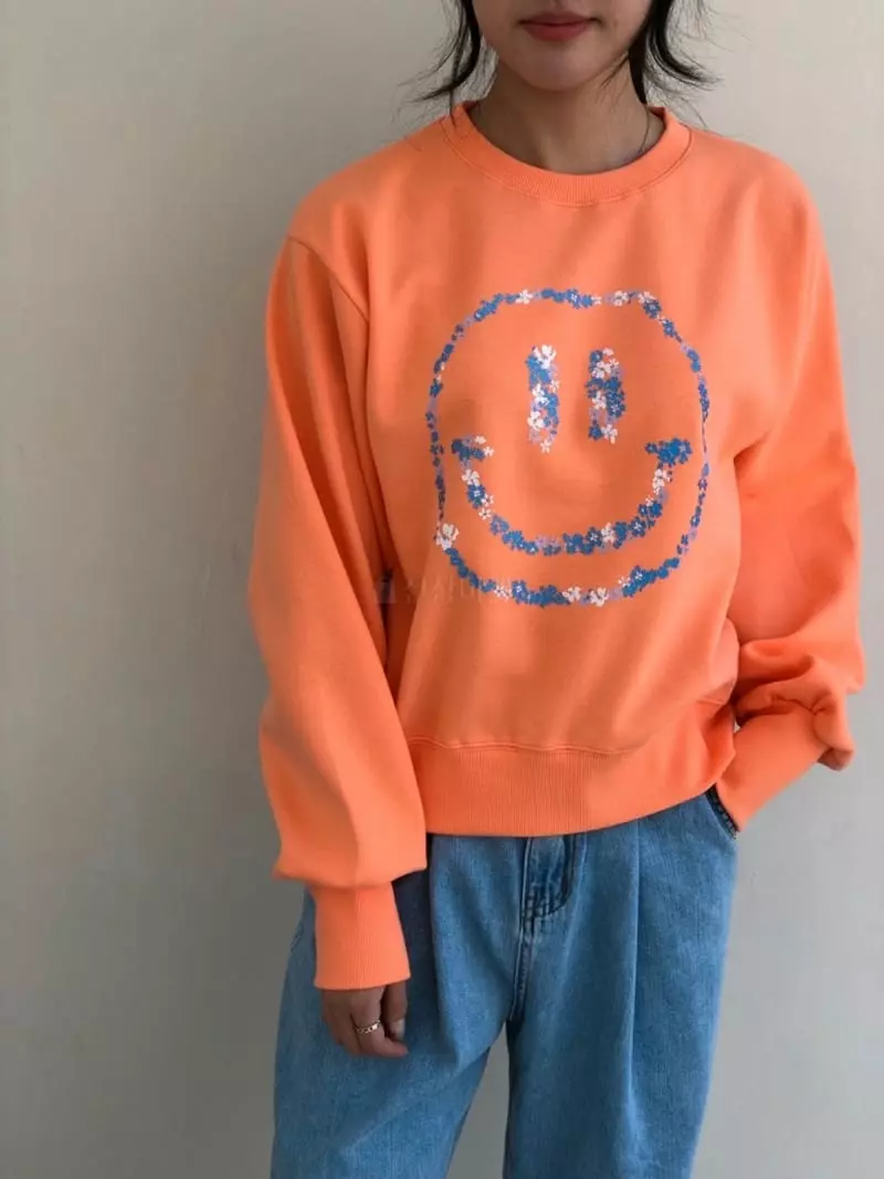 Matilda - Korean Women Fashion - #momslook - Flower Smile Tee - 3