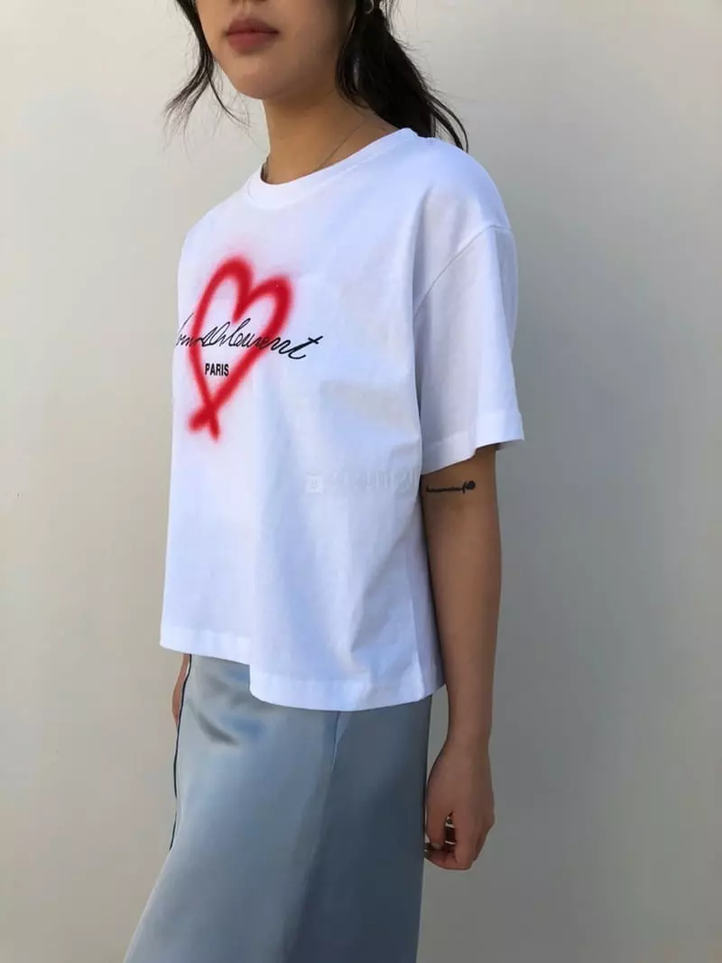 Matilda - Korean Women Fashion - #momslook - Heart Tee