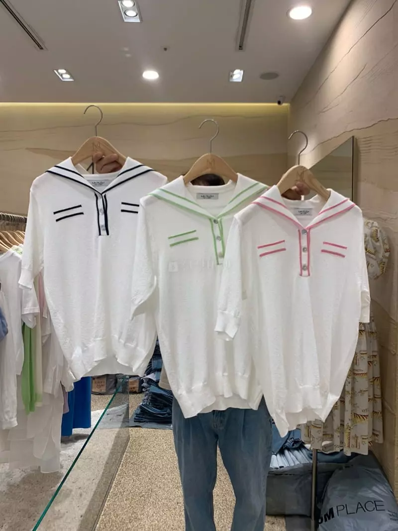Matilda - Korean Women Fashion - #womensfashion - Collar Color Knit - 4