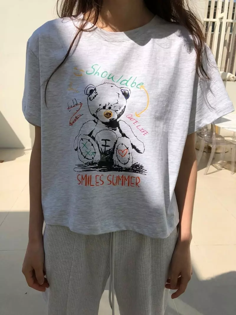 Matilda - Korean Women Fashion - #momslook - Smile Summer Tee - 2