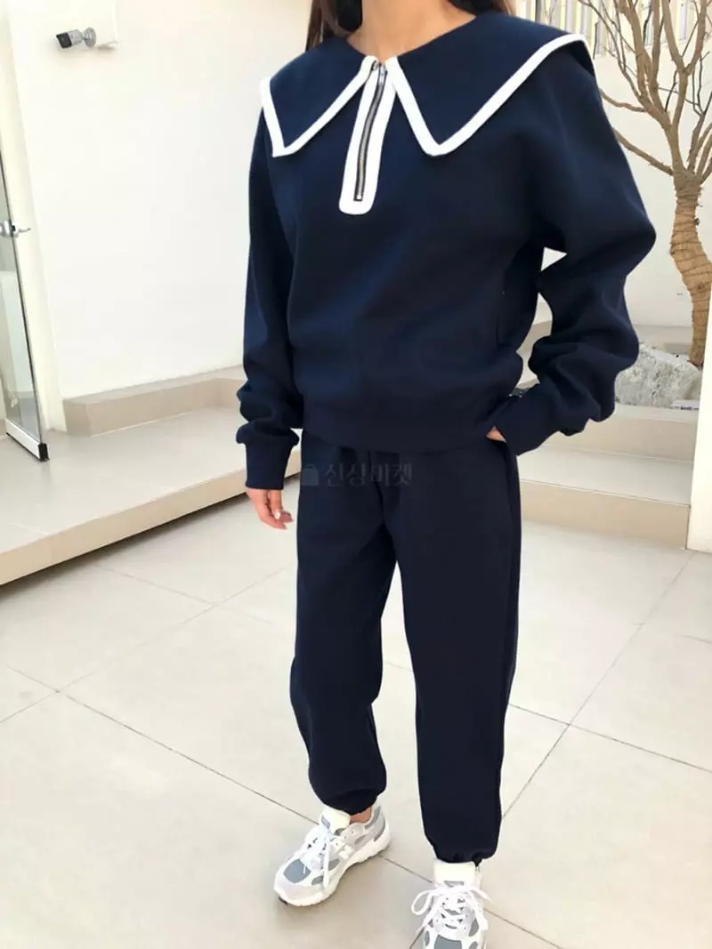 Matilda - Korean Women Fashion - #momslook - Sailot Top Bottom Set - 2