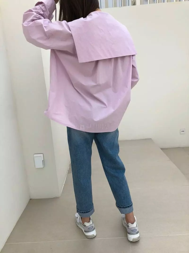 Matilda - Korean Women Fashion - #pursuepretty - Big Collat String Shirt - 2