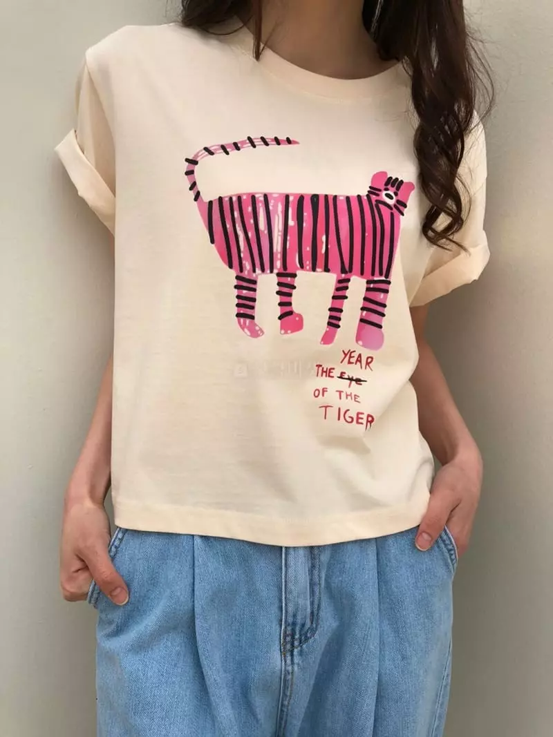 Matilda - Korean Women Fashion - #vintageinspired - Grapic Tee - 3