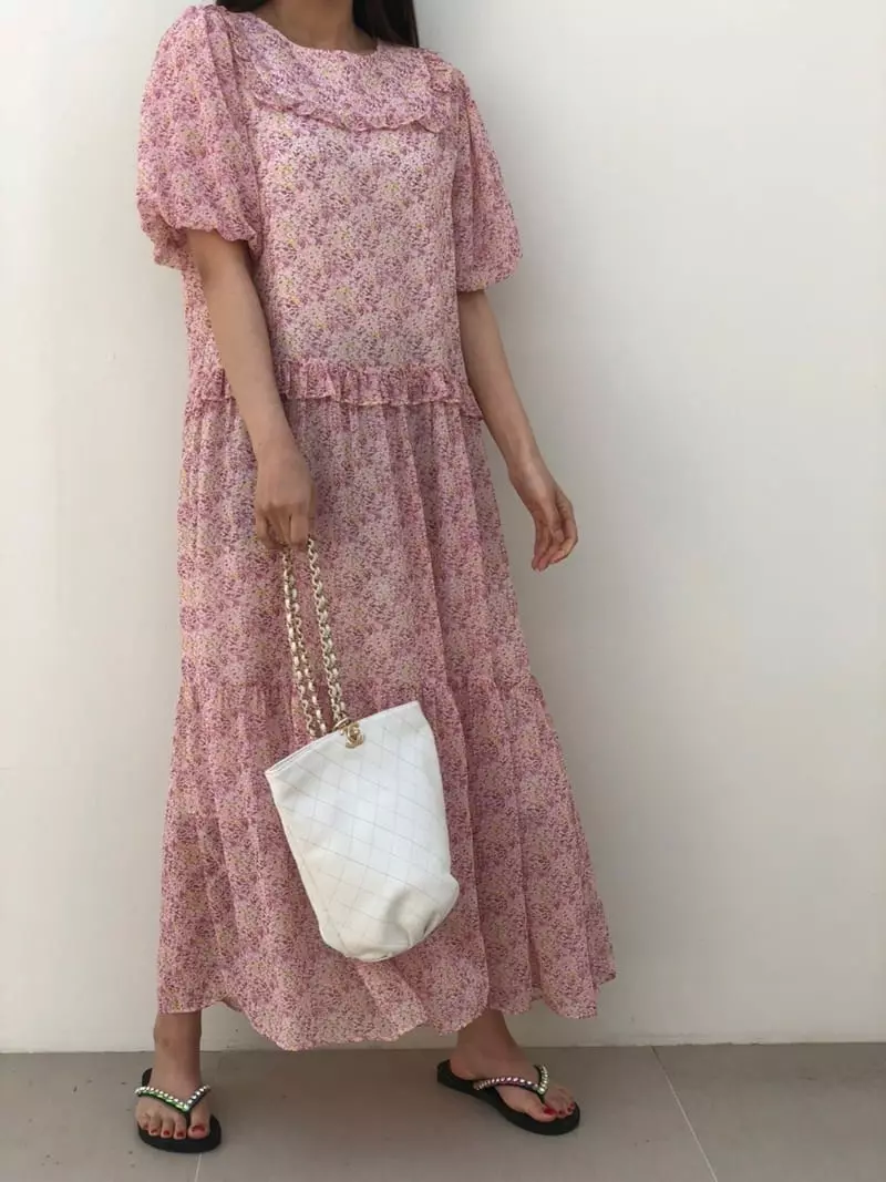Matilda - Korean Women Fashion - #vintageinspired - Small Shirring One-piece - 3
