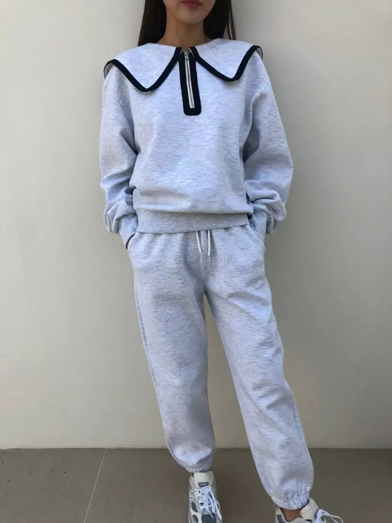 Matilda - Korean Women Fashion - #womensfashion - Sailot Top Bottom Set - 4