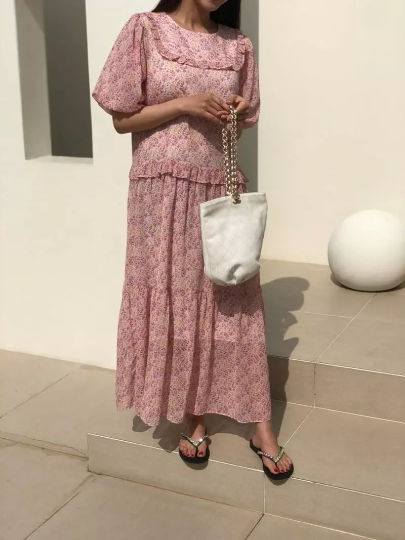 Matilda - Korean Women Fashion - #vintageinspired - Small Shirring One-piece - 4