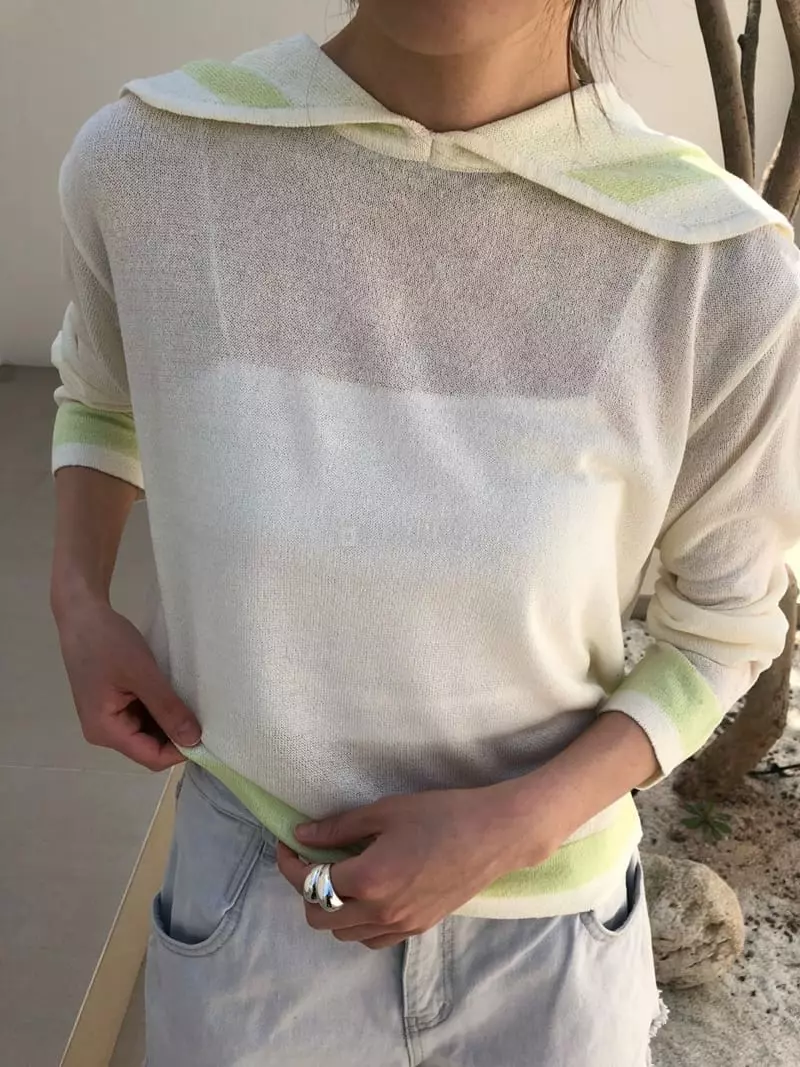 Matilda - Korean Women Fashion - #vintagekidsstyle - Sailot Knit - 3