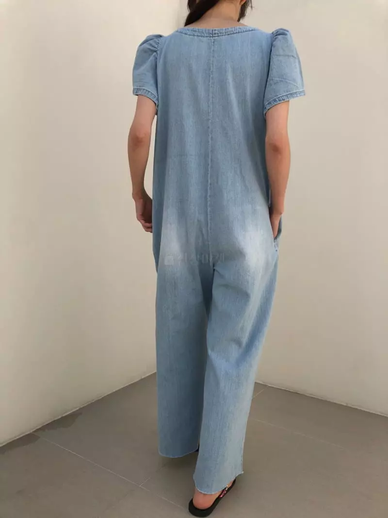 Matilda - Korean Women Fashion - #womensfashion - Denim Bodysuit - 2
