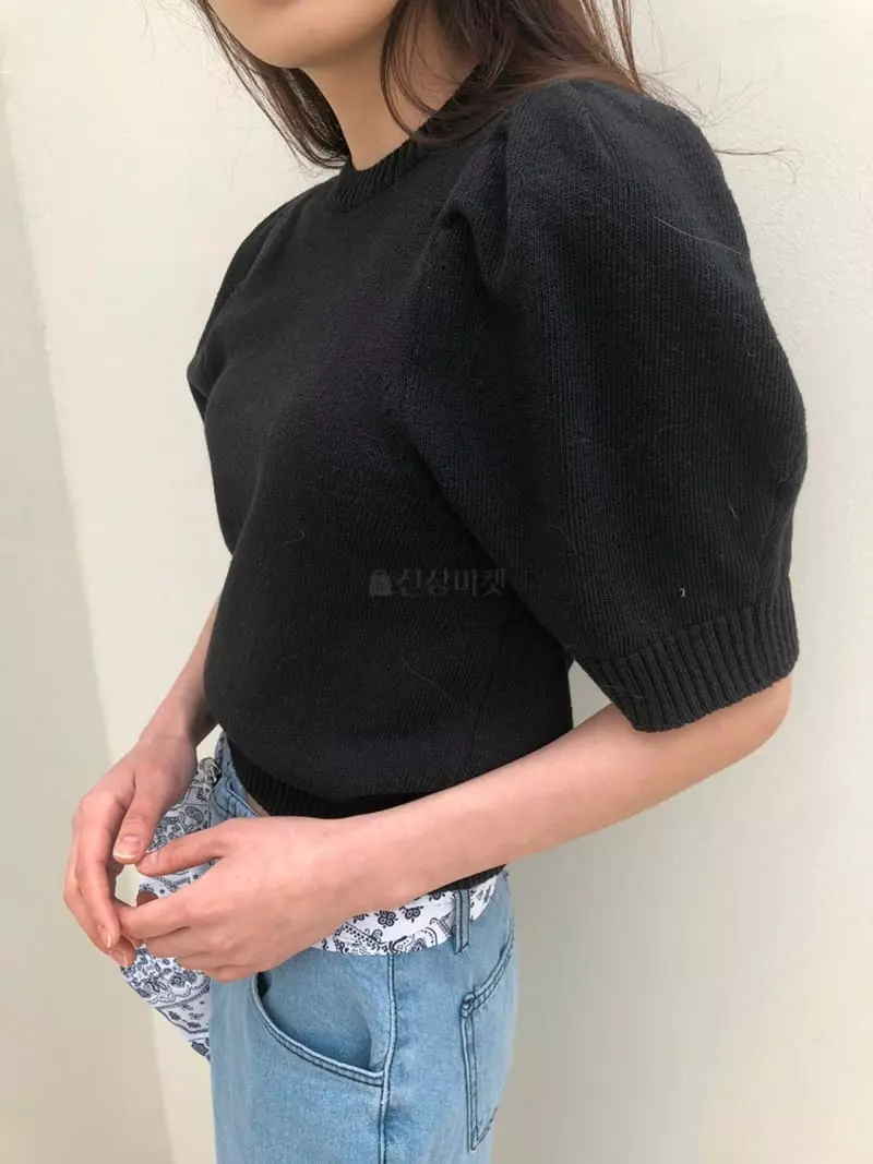 Matilda - Korean Women Fashion - #womensfashion - Sleeves Puff Knit - 2