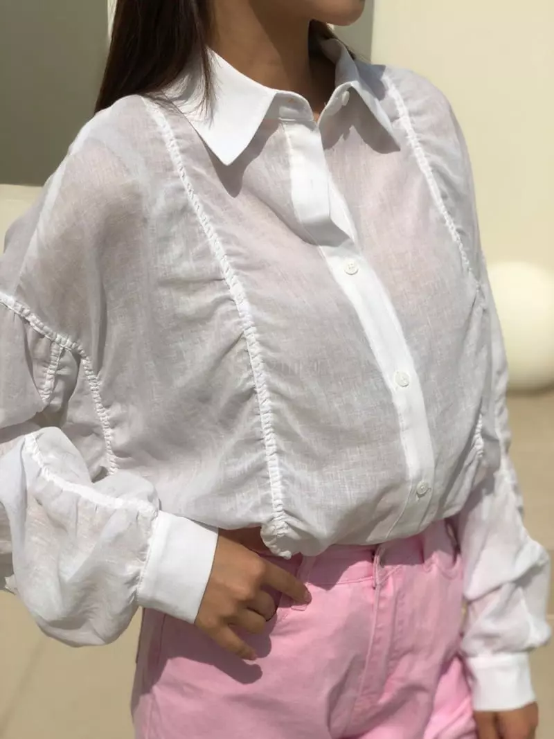 Matilda - Korean Women Fashion - #womensfashion - Shirring Shirt - 2