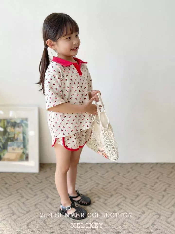 Melikey - Korean Children Fashion - #Kfashion4kids - Waffle Collar Top Bottom Set - 7