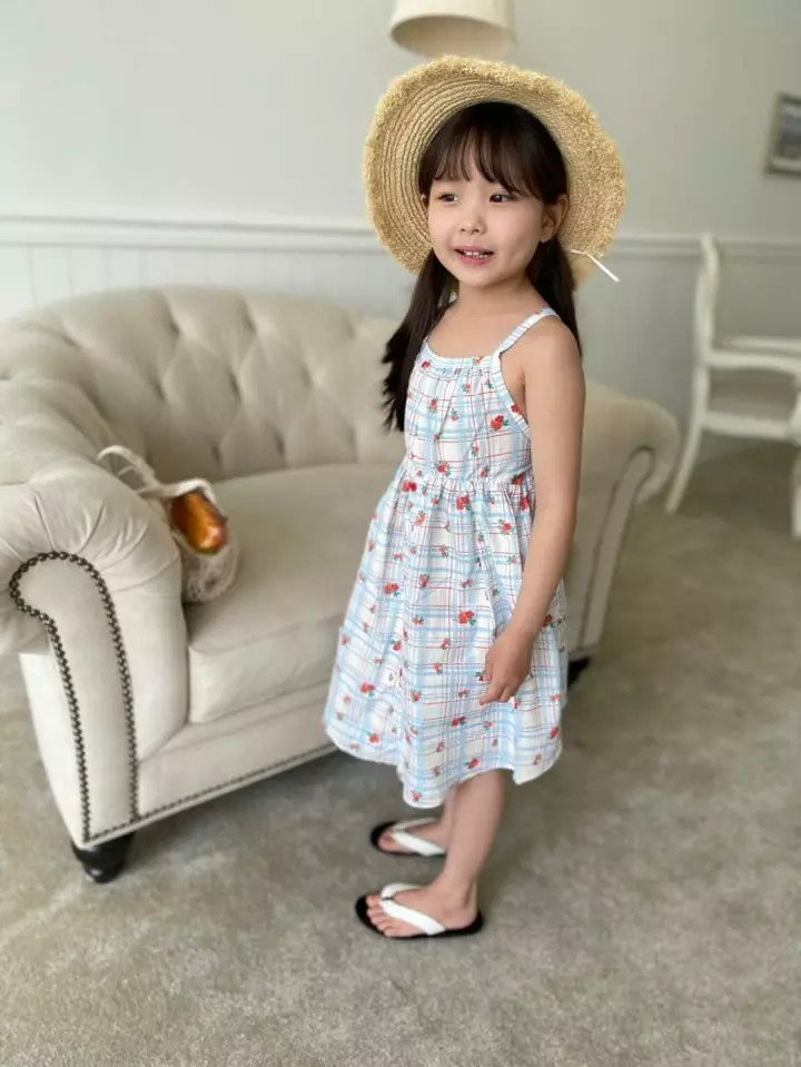 Melikey - Korean Children Fashion - #designkidswear - Flower Check String One-piece - 9