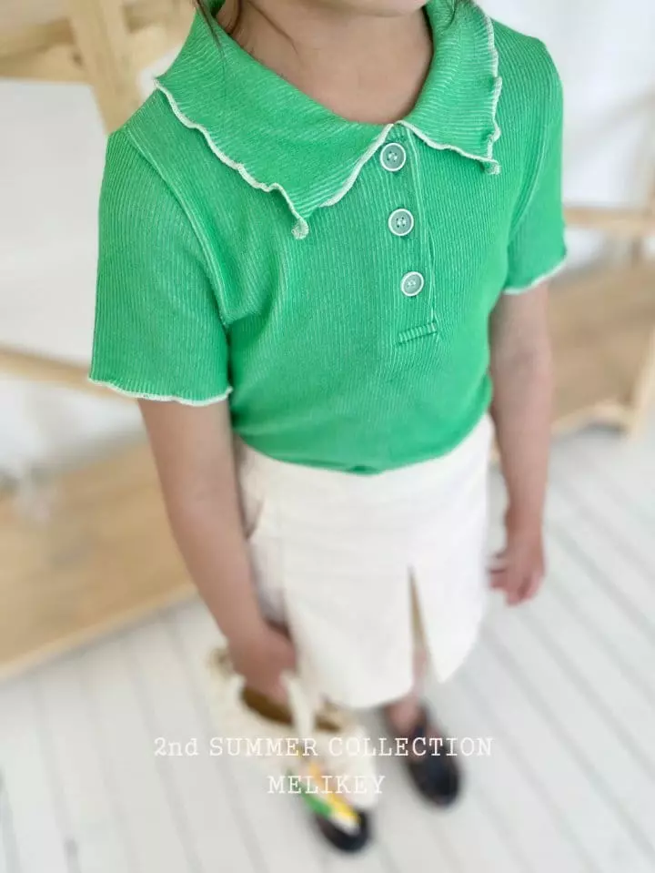 Melikey - Korean Children Fashion - #discoveringself - Point Collar Tee - 10