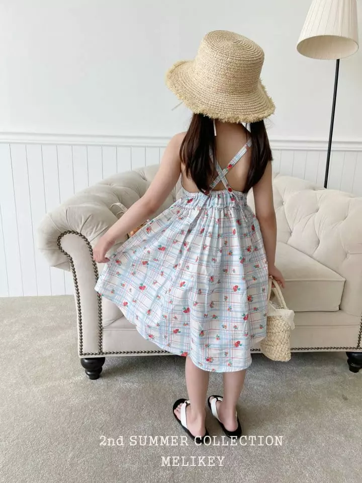 Melikey - Korean Children Fashion - #fashionkids - Flower Check String One-piece - 11