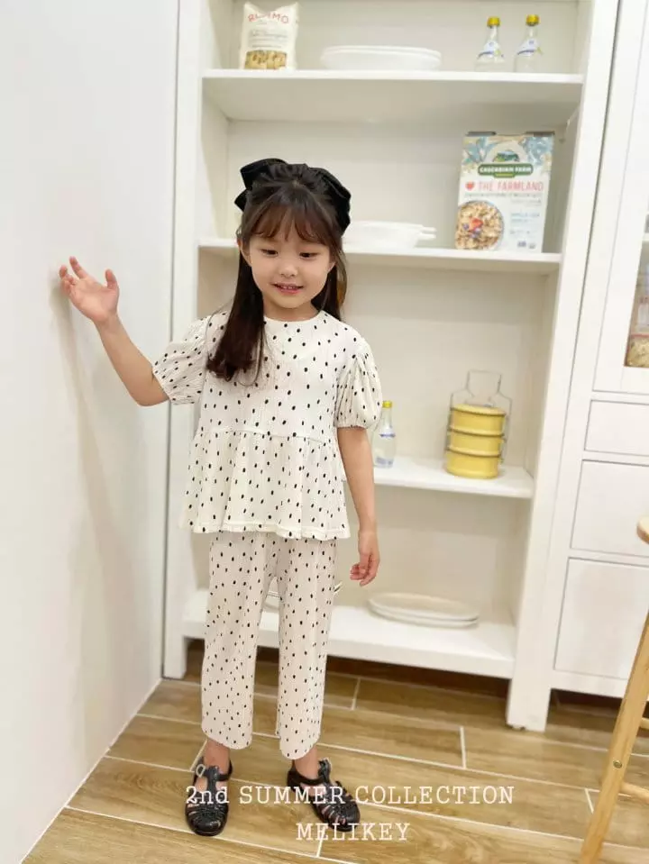 Melikey - Korean Children Fashion - #fashionkids - Puff Pleats Top Bottom Set - 12
