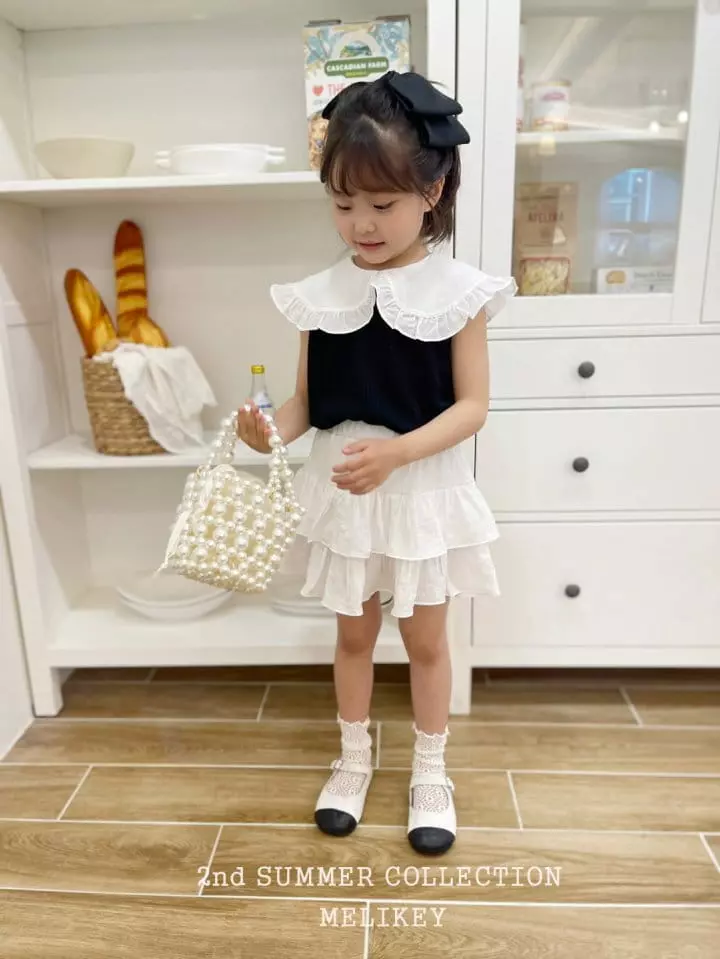 Melikey - Korean Children Fashion - #kidsshorts - Frill Collar Sleeveless - 11