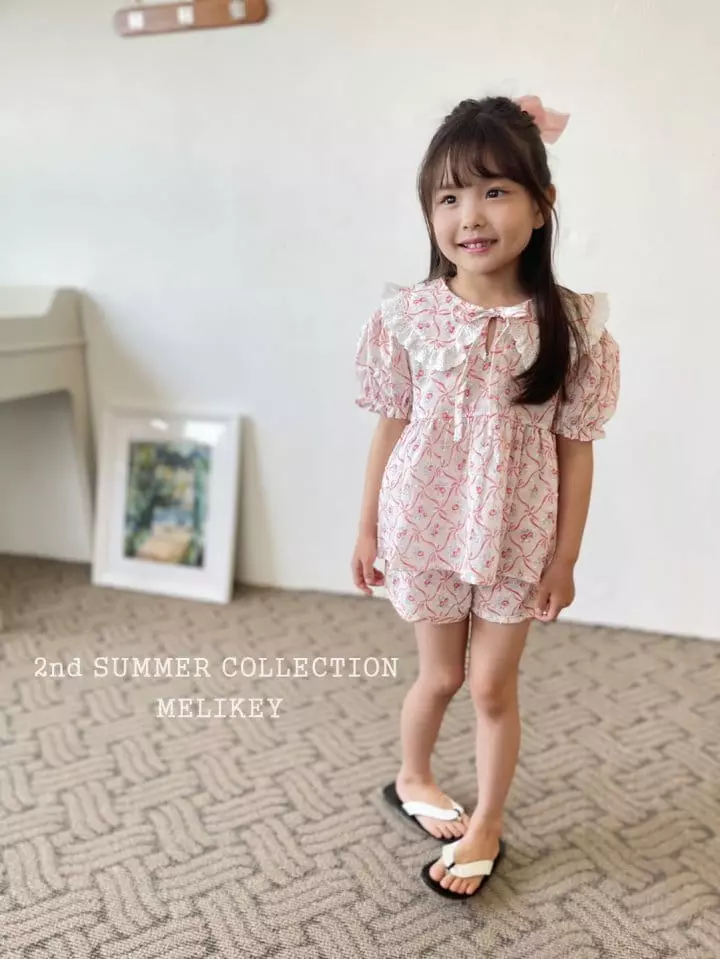 Melikey - Korean Children Fashion - #kidsstore - Rose Bon Top Bottom Set - 12