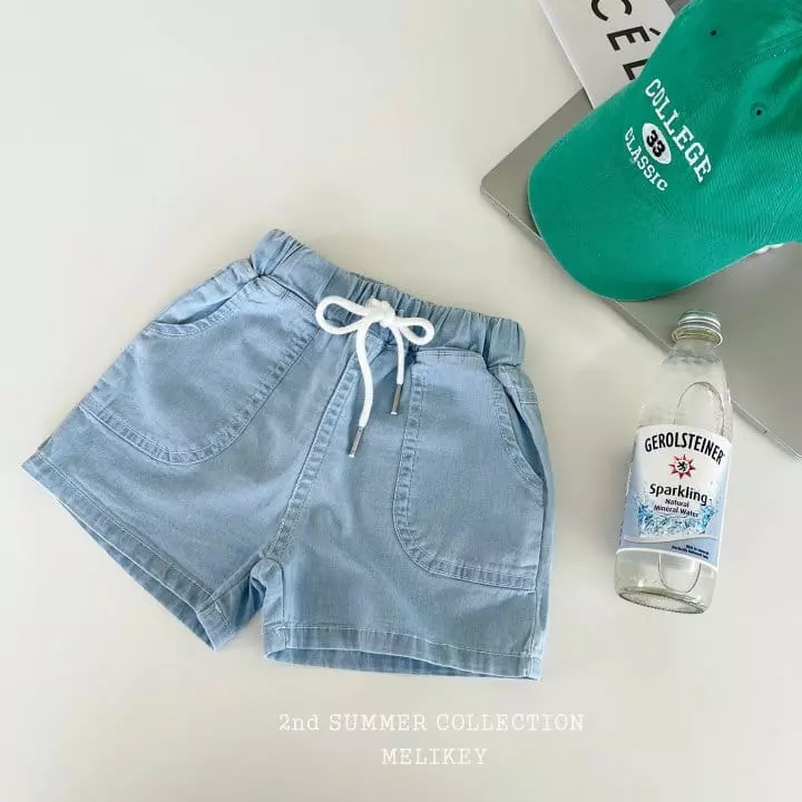 Melikey - Korean Children Fashion - #kidsstore - Denim Span Shorts