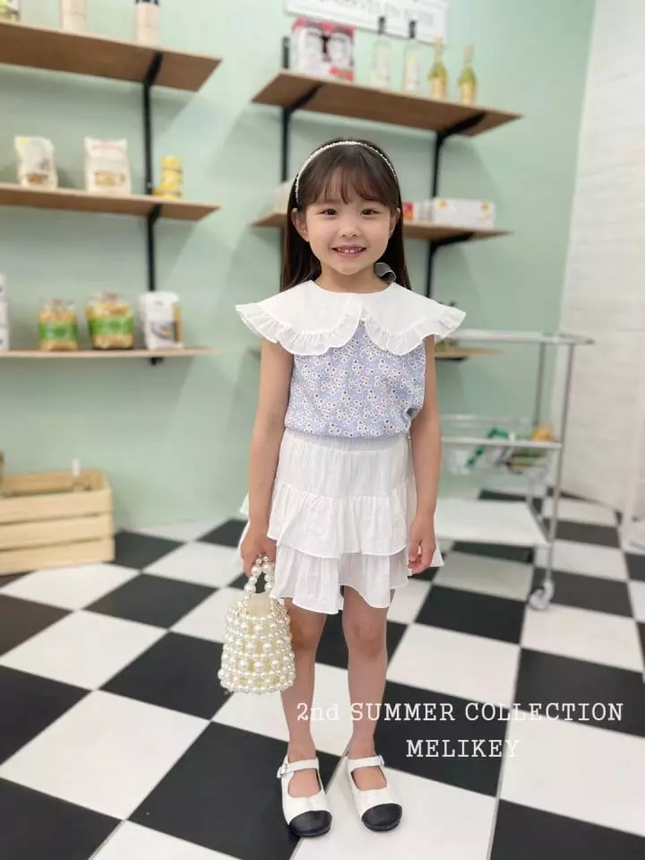 Melikey - Korean Children Fashion - #kidsstore - Frill Collar Sleeveless - 12
