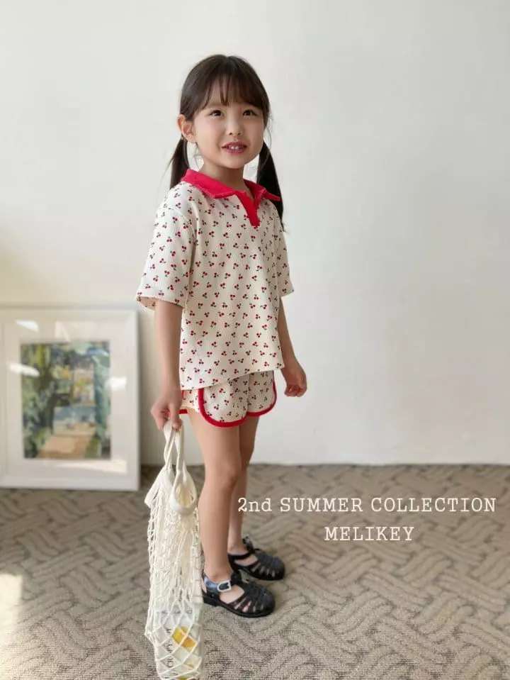 Melikey - Korean Children Fashion - #littlefashionista - Waffle Collar Top Bottom Set - 8