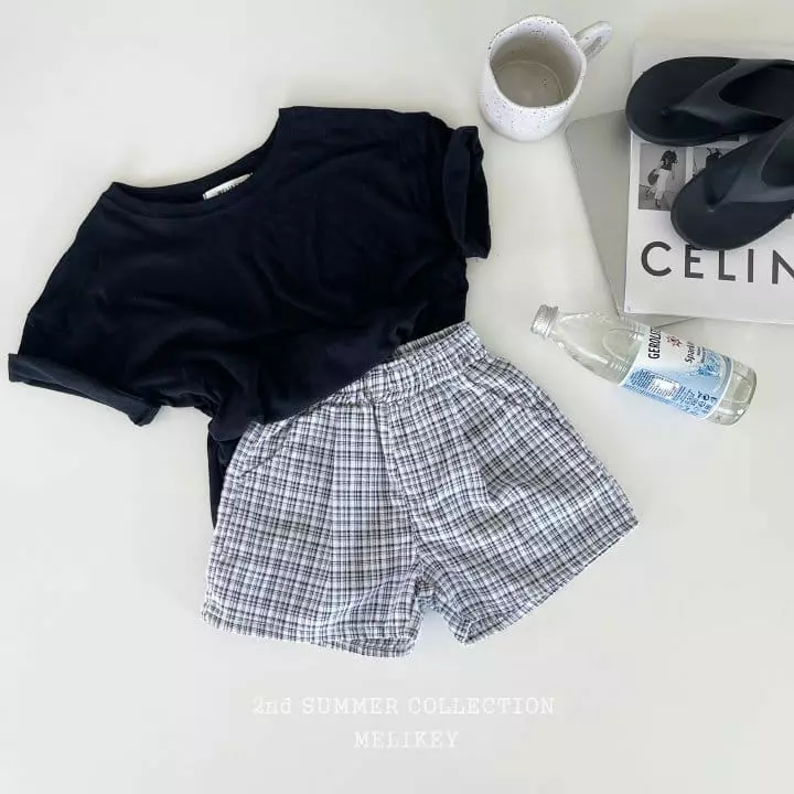 Melikey - Korean Children Fashion - #littlefashionista - Check Wrinkle Shorts - 3
