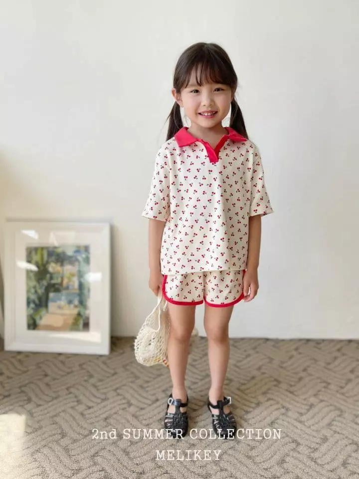 Melikey - Korean Children Fashion - #magicofchildhood - Waffle Collar Top Bottom Set - 9