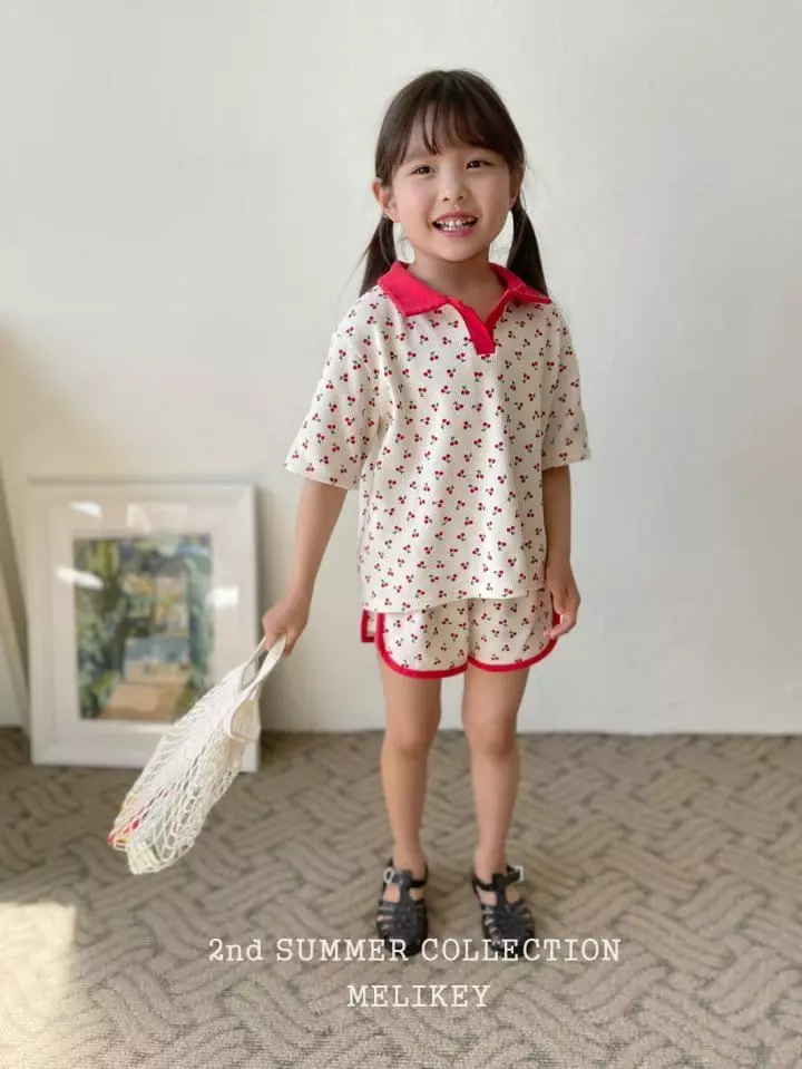 Melikey - Korean Children Fashion - #minifashionista - Waffle Collar Top Bottom Set - 10