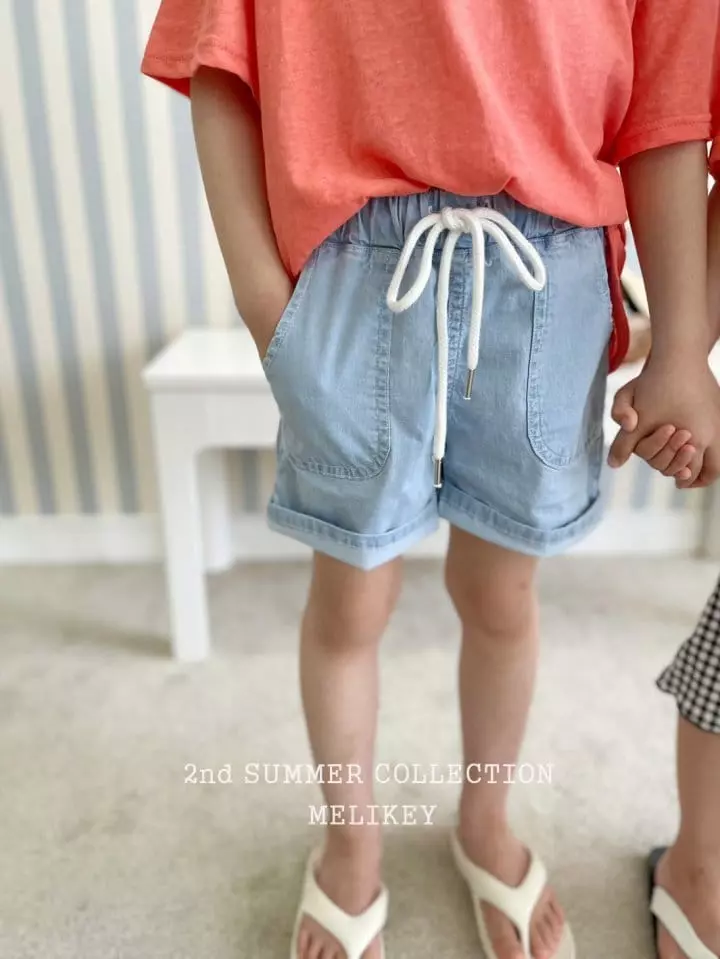 Melikey - Korean Children Fashion - #minifashionista - Denim Span Shorts - 6