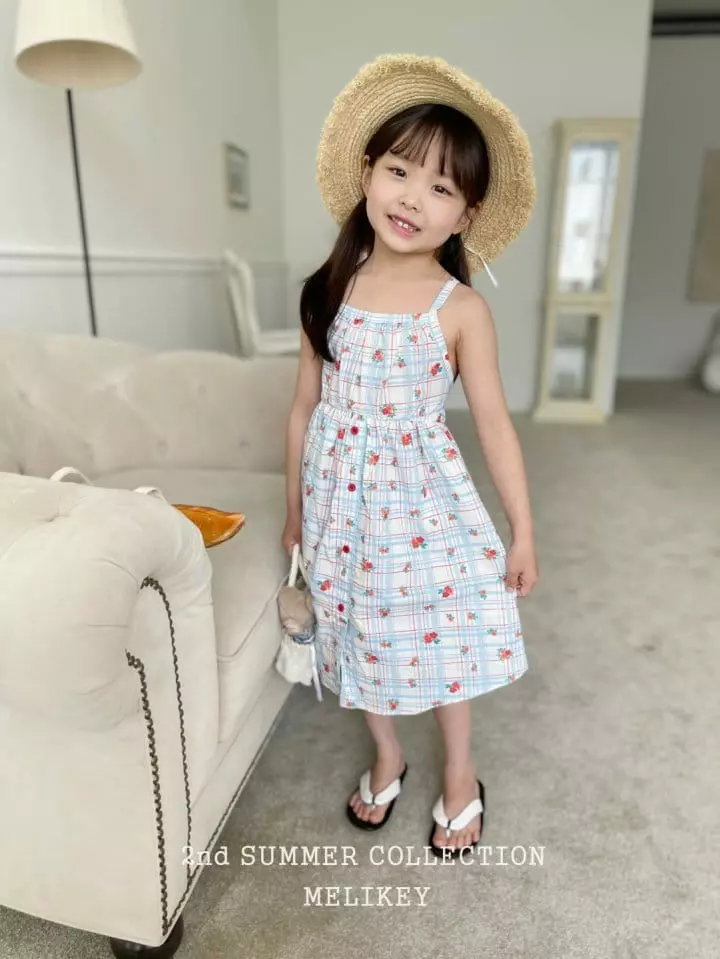 Melikey - Korean Children Fashion - #prettylittlegirls - Flower Check String One-piece - 5