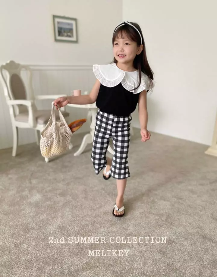 Melikey - Korean Children Fashion - #prettylittlegirls - Summer Big Check Pants - 12