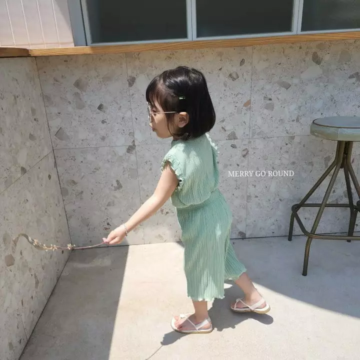 Merry Go Round - Korean Children Fashion - #kidsshorts - Pastel Wrinkle Top Bottom Set - 5