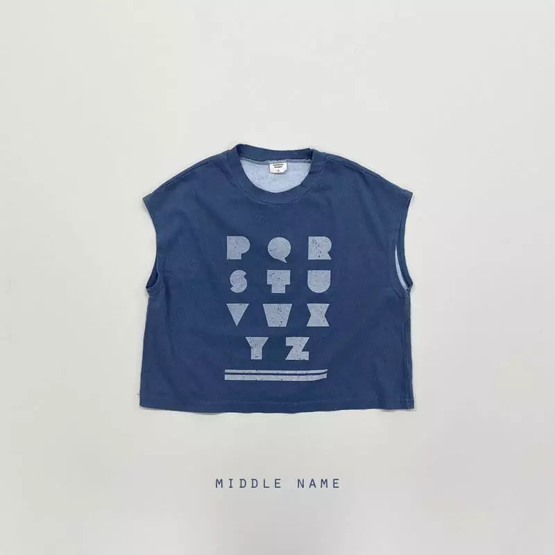Middle Name - Korean Children Fashion - #todddlerfashion - Alpabet Sleeveless - 2