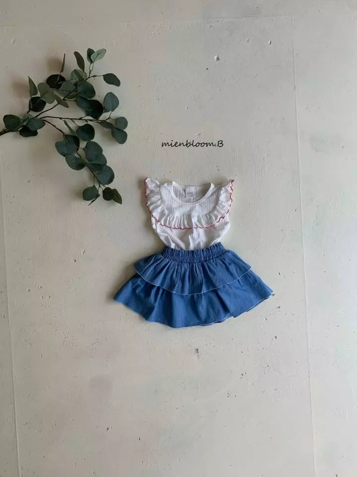 Mienbloom B - Korean Children Fashion - #designkidswear - Denim Cancan Skirt - 4