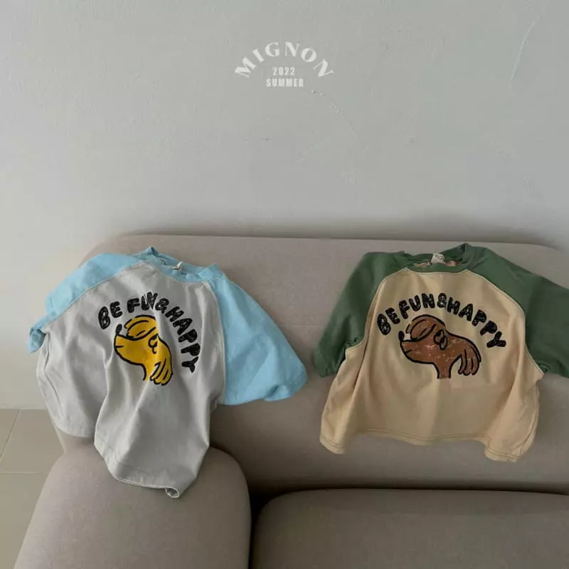 Mignon - Korean Children Fashion - #kidzfashiontrend - Happy Raglan Tee