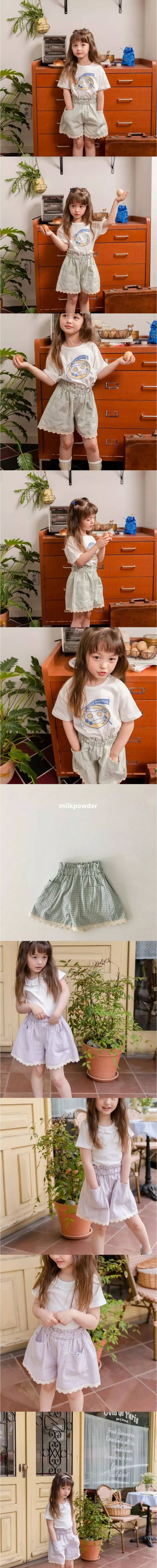 Milk Powder - Korean Children Fashion - #childrensboutique - Check Shorts