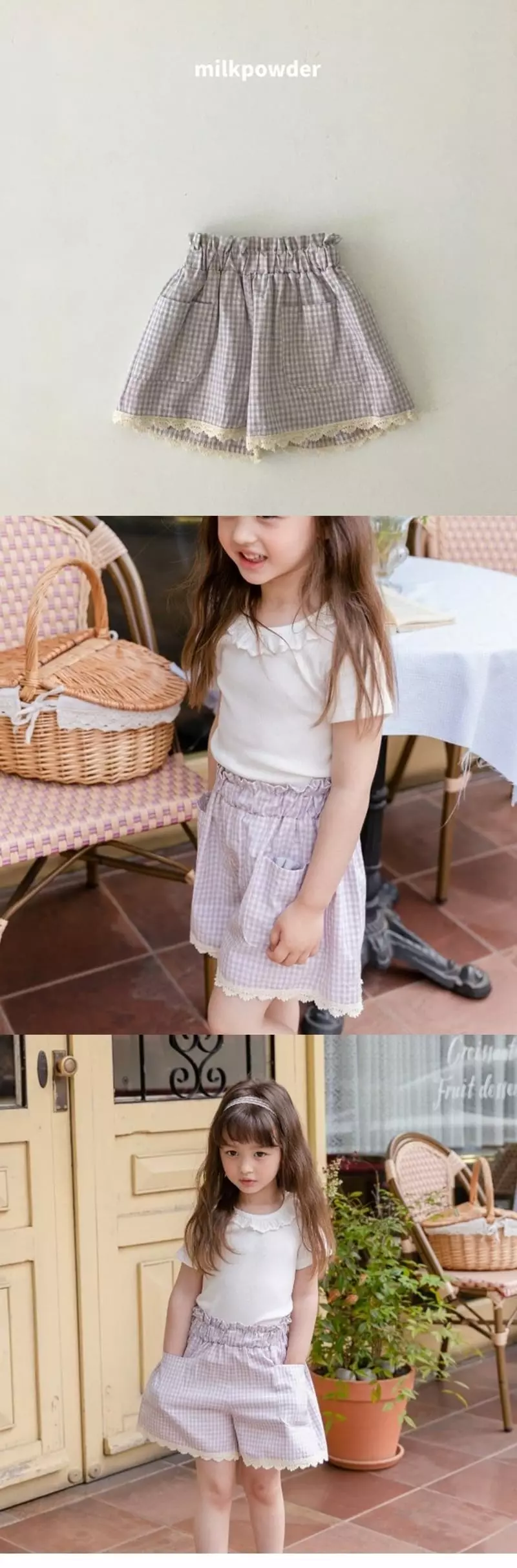 Milk Powder - Korean Children Fashion - #designkidswear - Check Shorts - 2