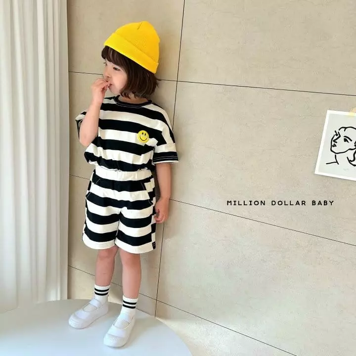 Million Dollar Baby - Korean Children Fashion - #designkidswear - Big Smile Top Bottom Set - 5