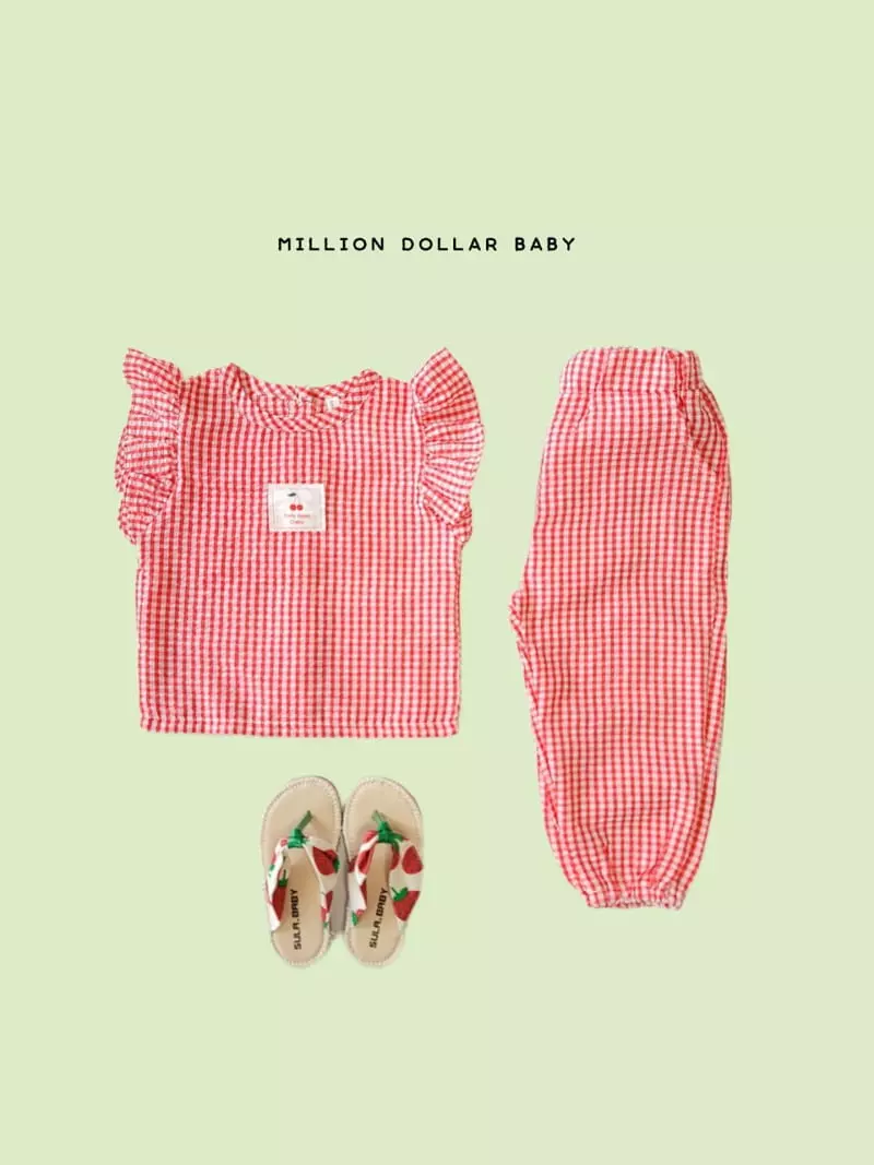 Million Dollar Baby - Korean Children Fashion - #discoveringself - Cherry Top Bottom Set - 2