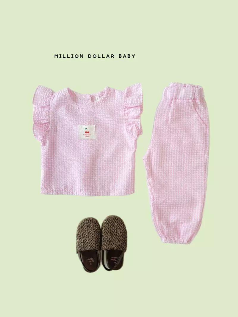 Million Dollar Baby - Korean Children Fashion - #fashionkids - Cherry Top Bottom Set - 3