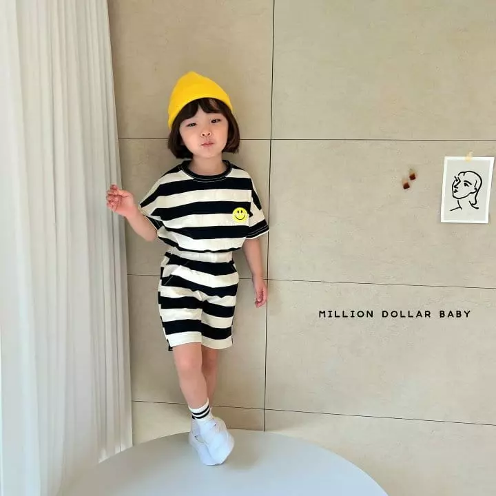 Million Dollar Baby - Korean Children Fashion - #kidsshorts - Big Smile Top Bottom Set - 8