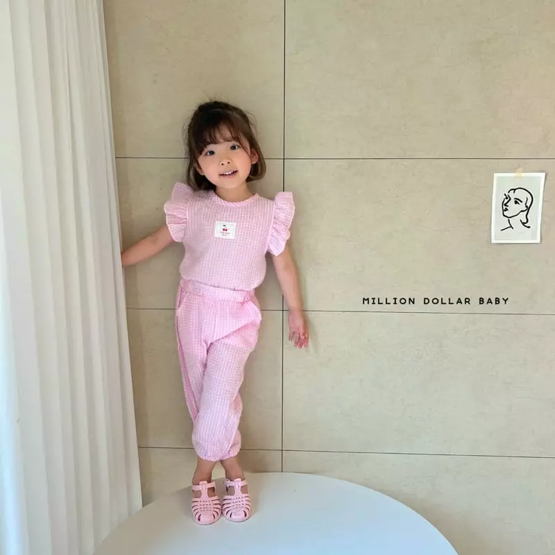 Million Dollar Baby - Korean Children Fashion - #kidsstore - Cherry Top Bottom Set - 5