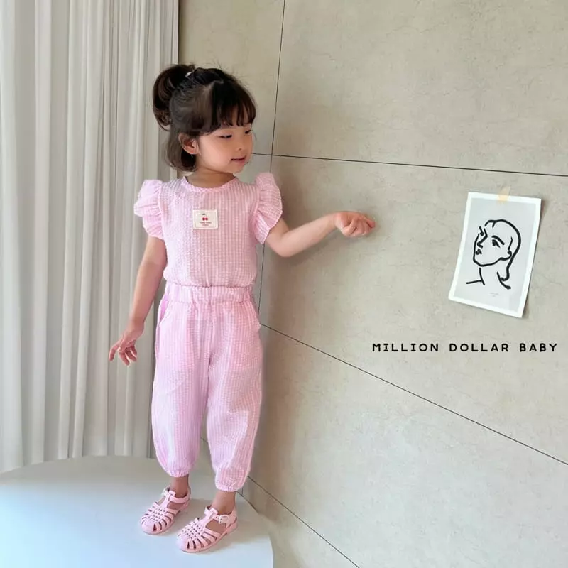 Million Dollar Baby - Korean Children Fashion - #minifashionista - Cherry Top Bottom Set - 10