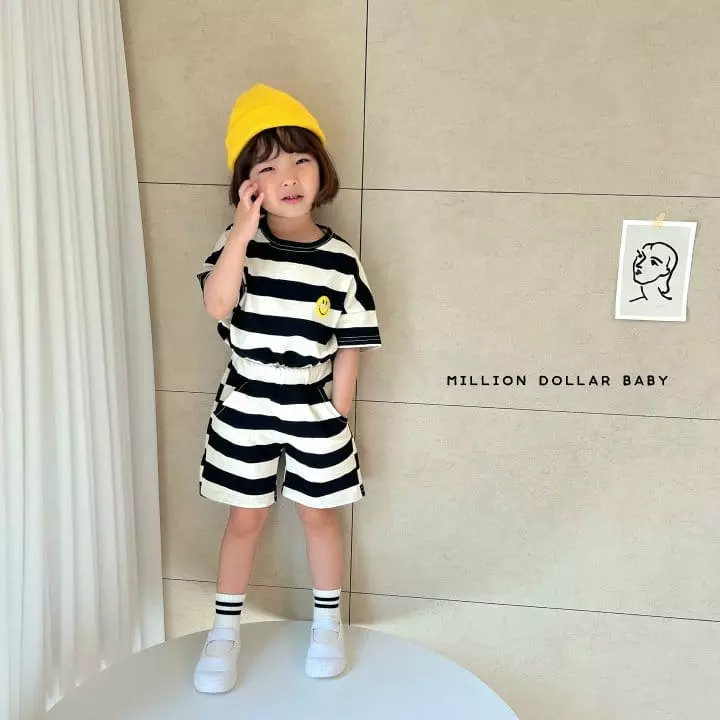 Million Dollar Baby - Korean Children Fashion - #stylishchildhood - Big Smile Top Bottom Set - 2