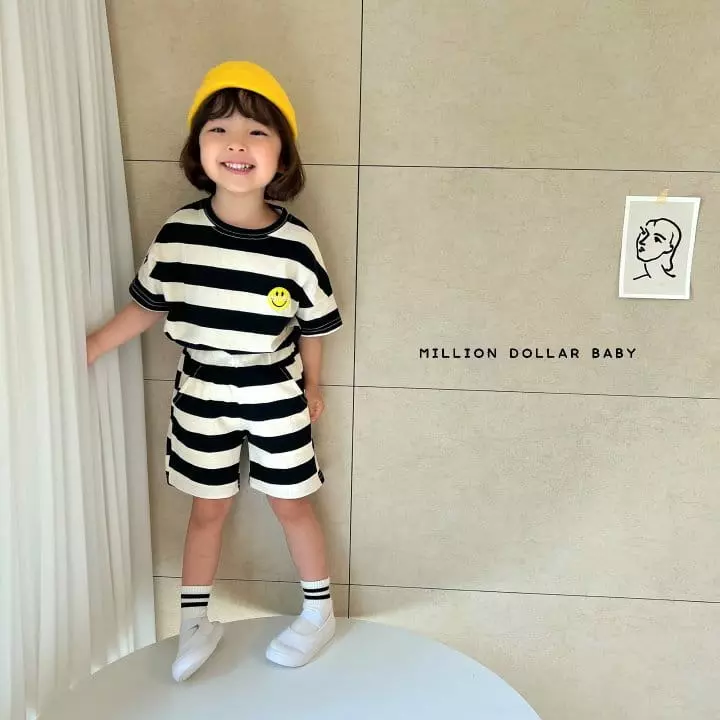 Million Dollar Baby - Korean Children Fashion - #toddlerclothing - Big Smile Top Bottom Set