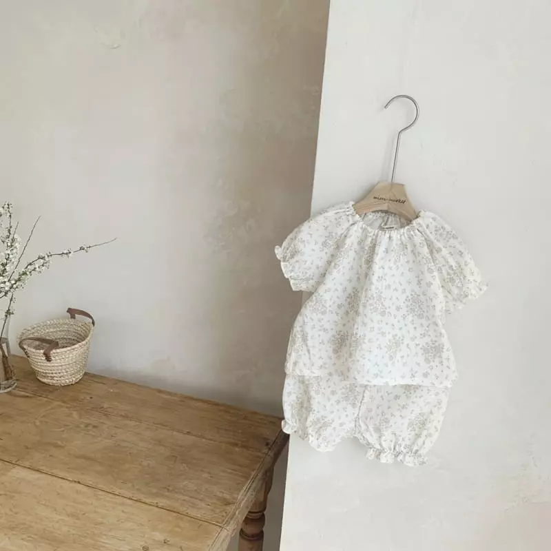 Mimi Market - Korean Baby Fashion - #babyoutfit - Bread Top Bottom Set