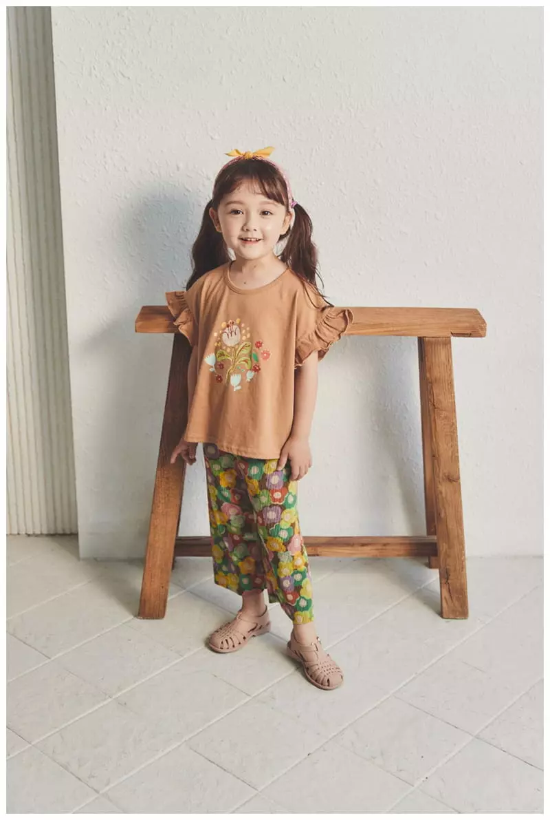 Mimico - Korean Children Fashion - #childrensboutique - Cloea Flower Wrinkle Pants - 2