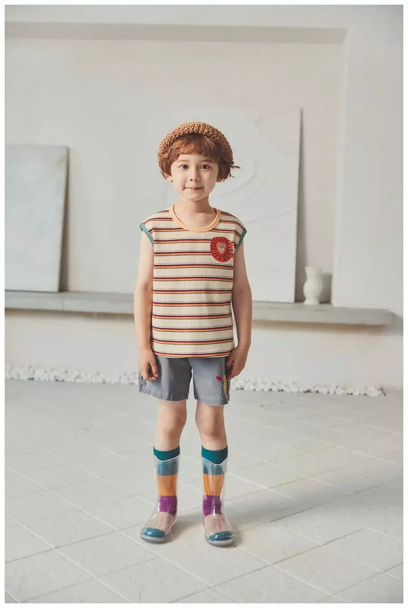 Mimico - Korean Children Fashion - #kidsshorts - Rib Stripes Tee - 2