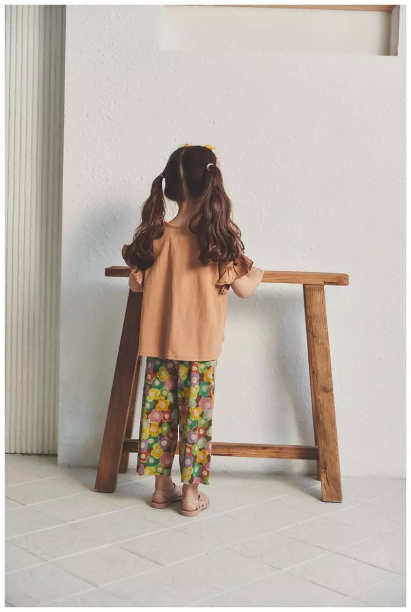 Mimico - Korean Children Fashion - #kidsstore - Cloea Flower Wrinkle Pants - 7